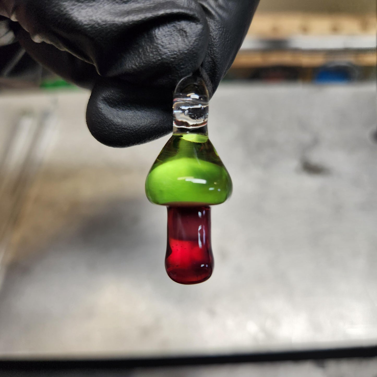 Custom Mushroom Pendant – Build Your Own Color Combo! Rainbow Cap & Stem Options – Handmade Glass Charm on Suede Necklace
