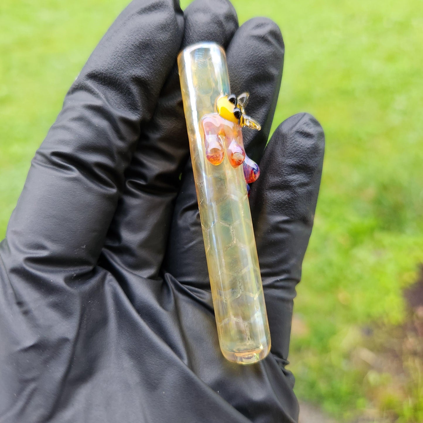 Handcrafted Honey Bee Stick / Bee Pipe / Glass Smoking Pipe / Honey Bee / Smoking Bowl / Honey Drip / Glass Art