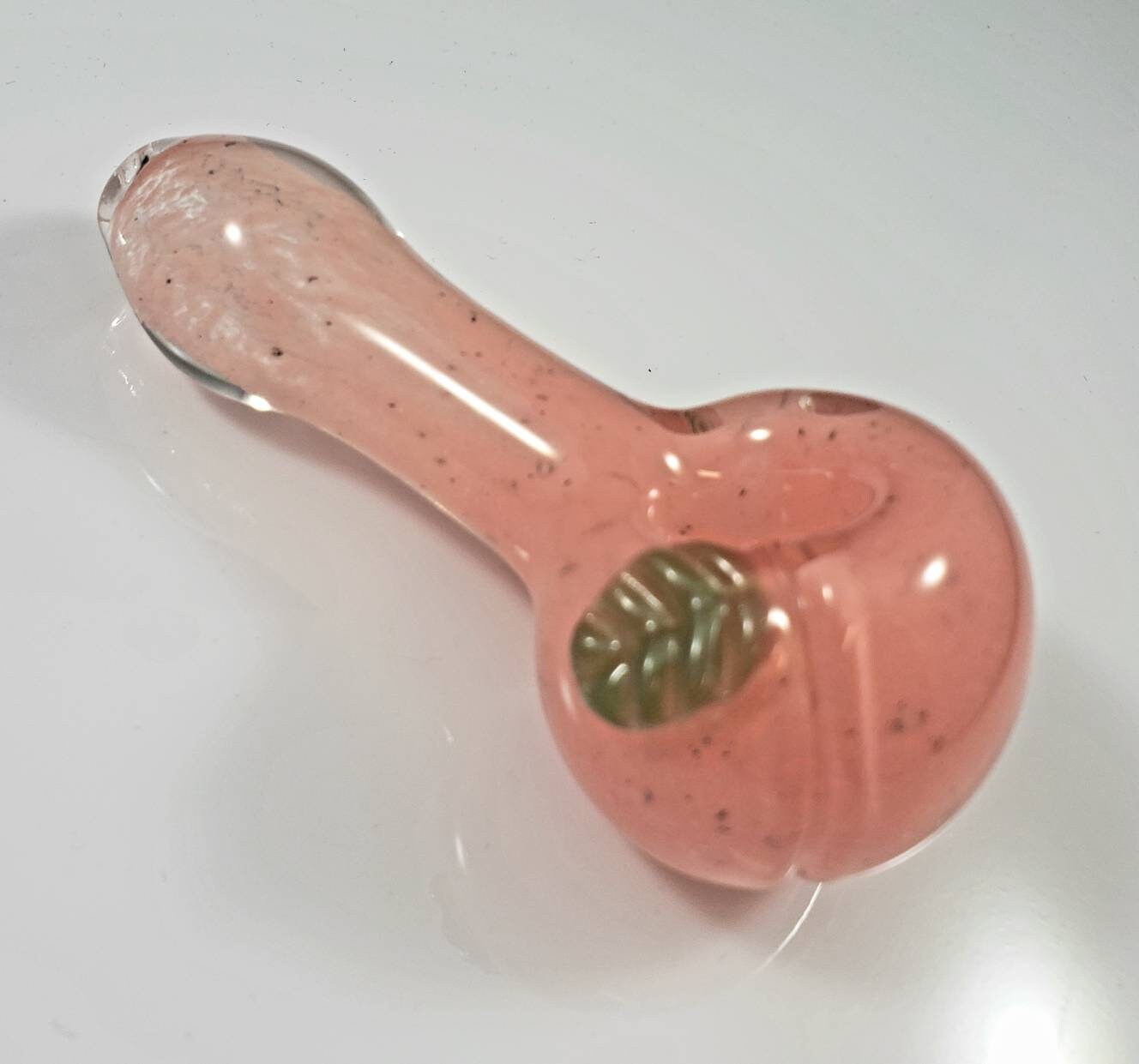 Handmade Peach Glass Pipe / Peachy Pipe / Pink Bowl / Fruit Pipe / Glass Pipe / Smoking Bowl / Frit Pipe / Peach / Pink / Pink Pipe / Girly