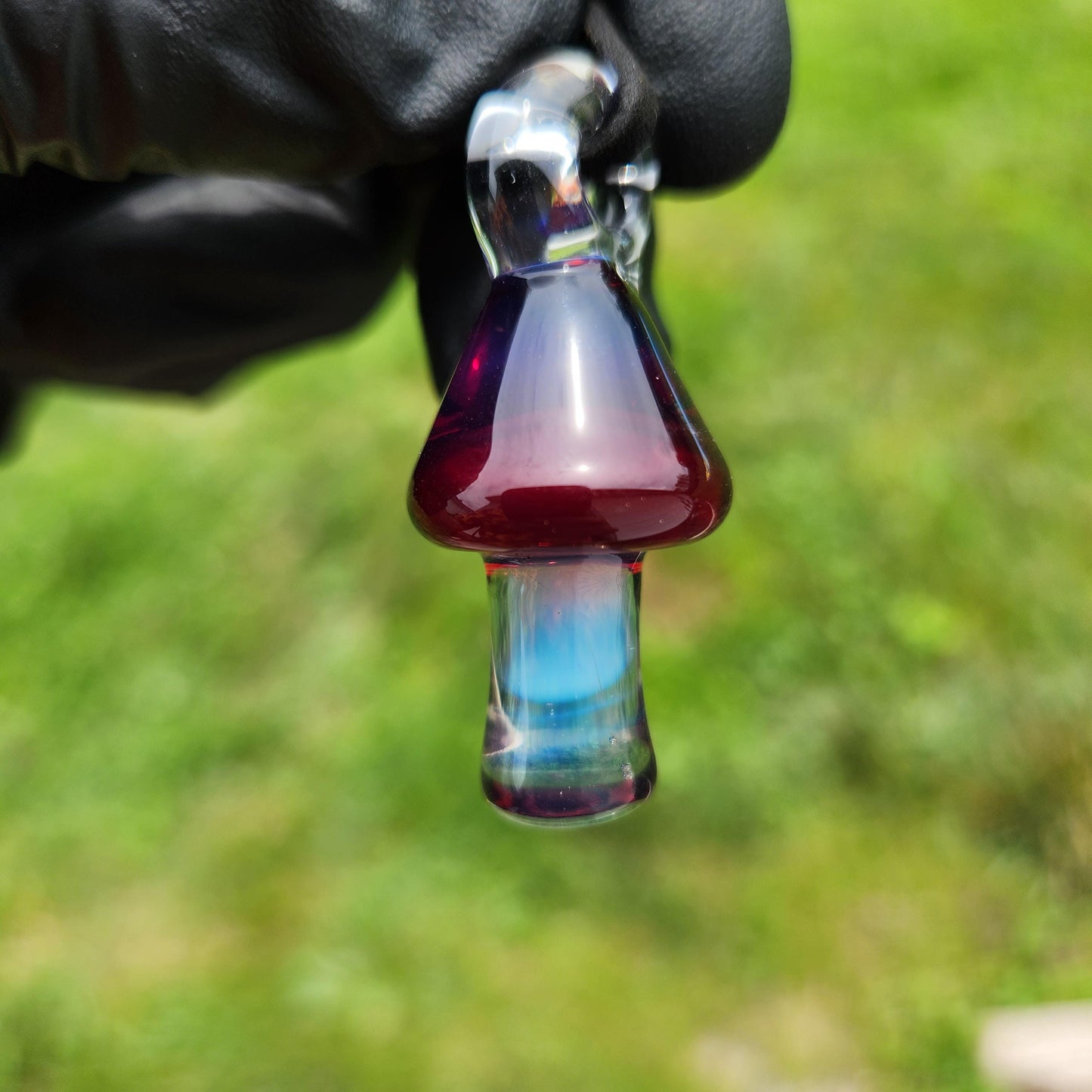 Custom Mushroom Pendant – Build Your Own Color Combo! Rainbow Cap & Stem Options – Handmade Glass Charm on Suede Necklace