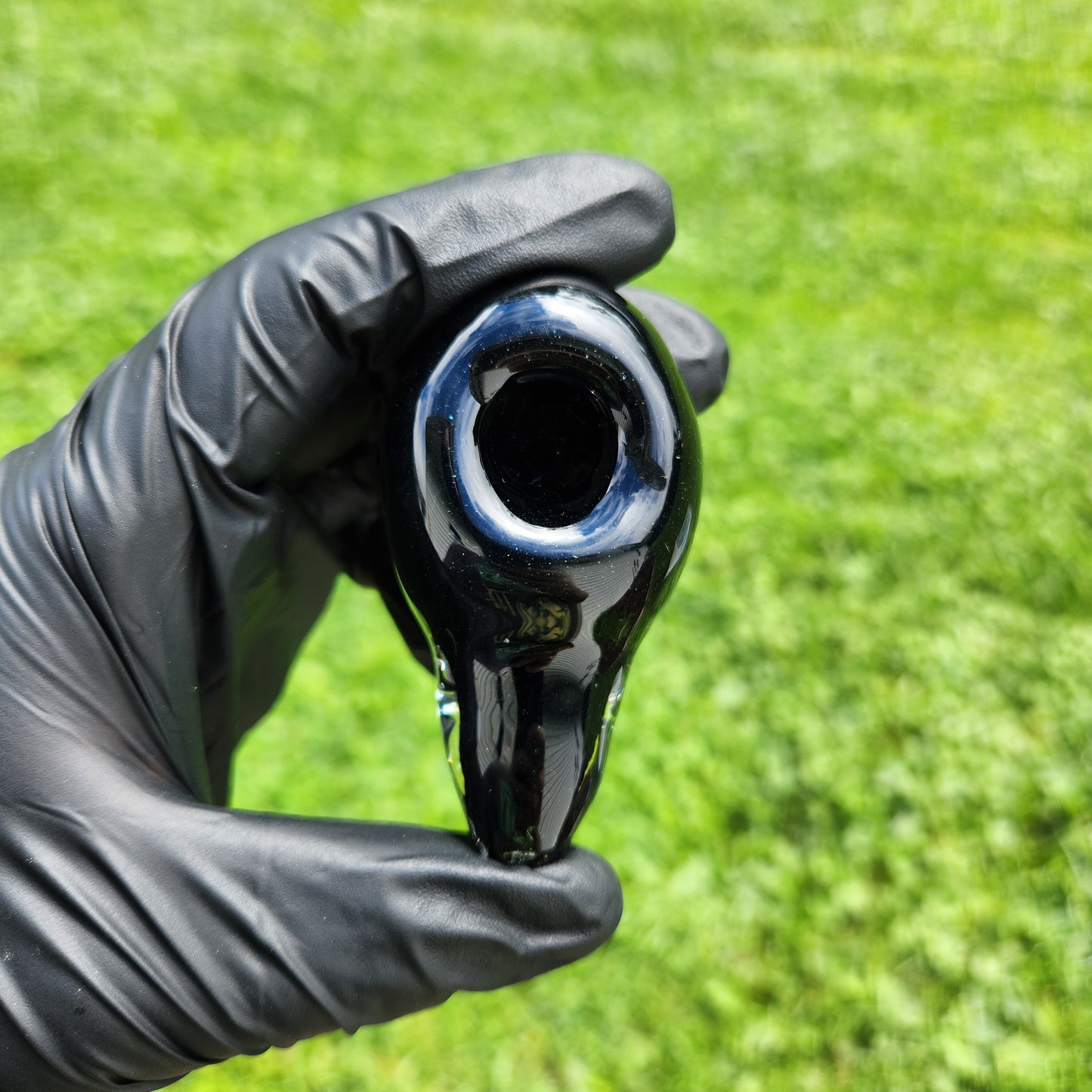 Alien Head Pipe / Galaxy Black Glass / Alien Glass / Space Galaxy / UFO / Ancient Aliens / Smoking Bowl
