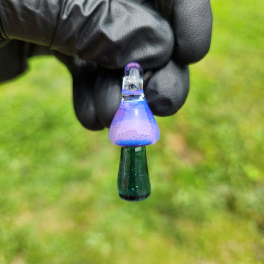 Glass Mushroom Pendant / Mushroom Necklace / Jewelry / Pink / Purple / Blue / Art / Shroom