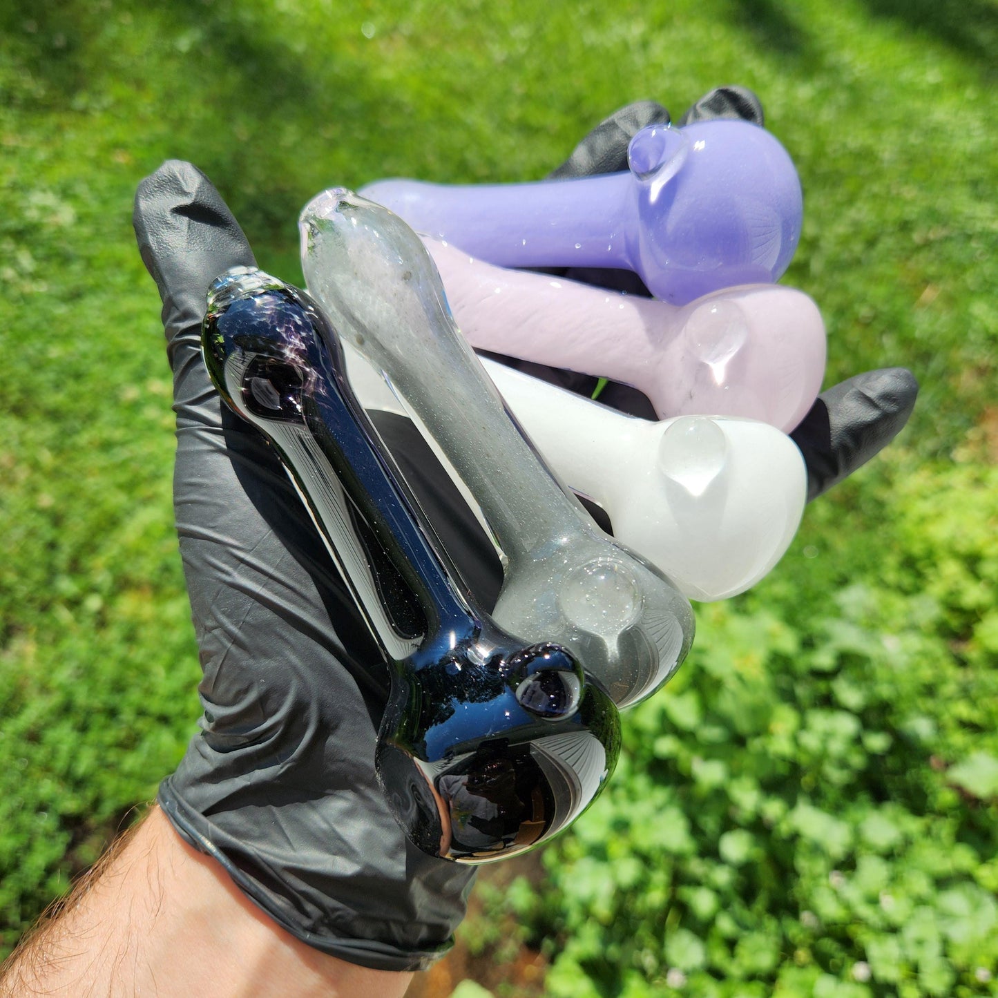 Solid Color Frit Glass Pipe | Choose from 10 Colors | Hand-Blown Spoon Pipe | Vibrant Single Color Bowl | Customizable Rainbow Glass Piece