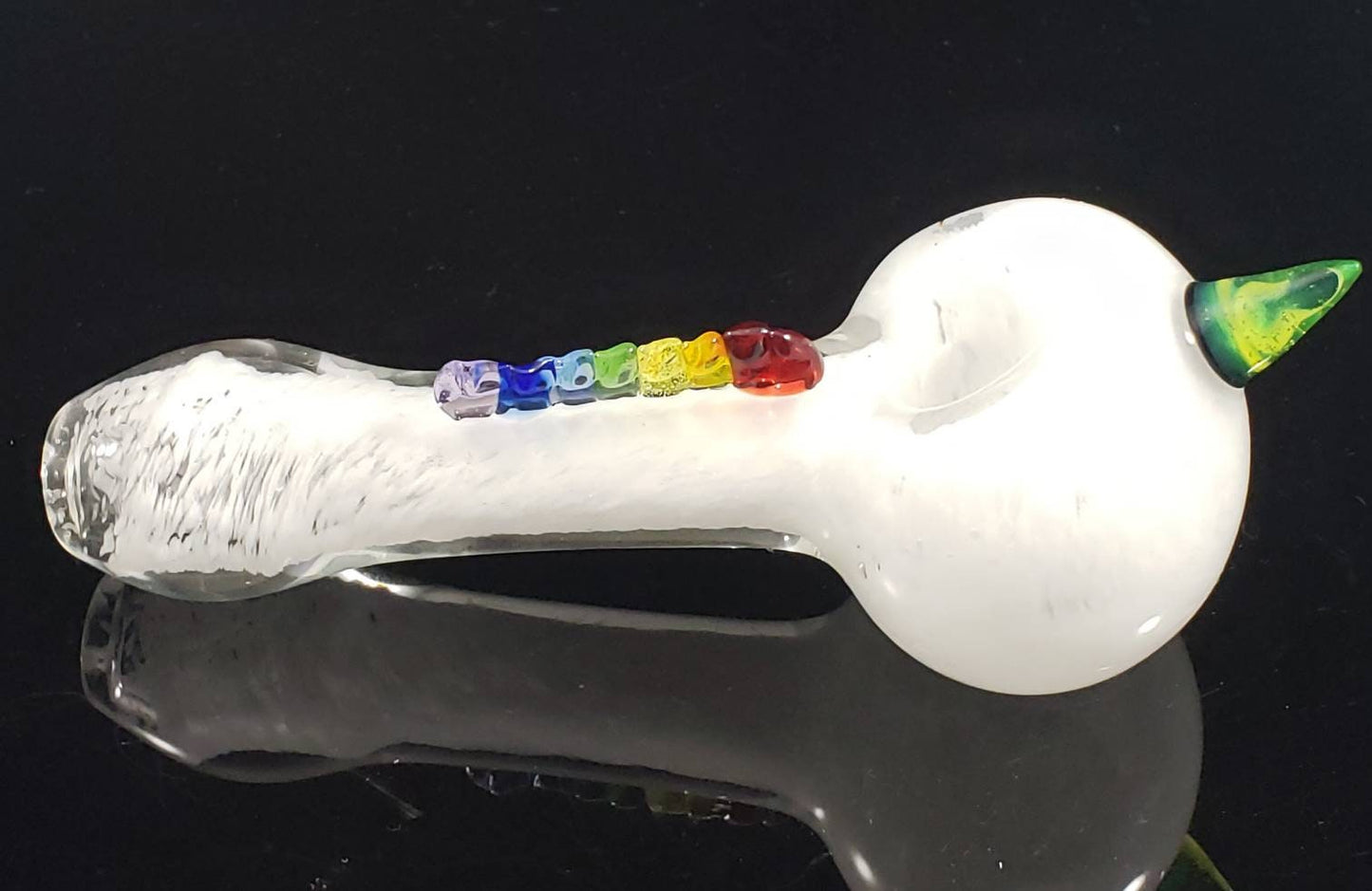 Unicorn Glass Pipe / Unicorn Bowl / Glass Pipe / Smoking Bowl / White / Green / Purple / Pride / Rainbow