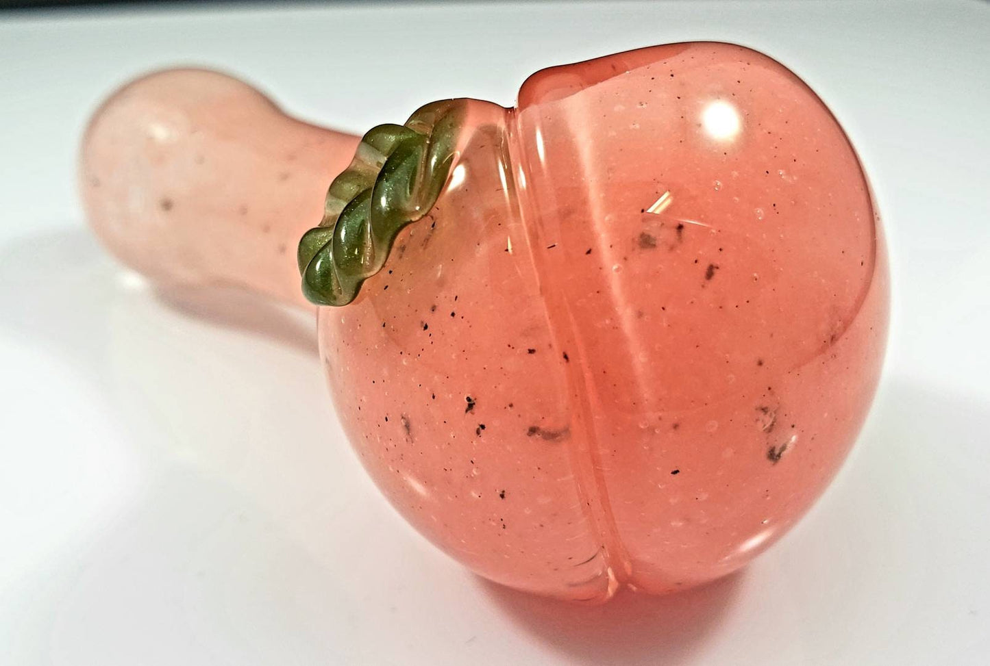 Handmade Peach Glass Pipe / Peachy Pipe / Pink Bowl / Fruit Pipe / Glass Pipe / Smoking Bowl / Frit Pipe / Peach / Pink / Pink Pipe / Girly