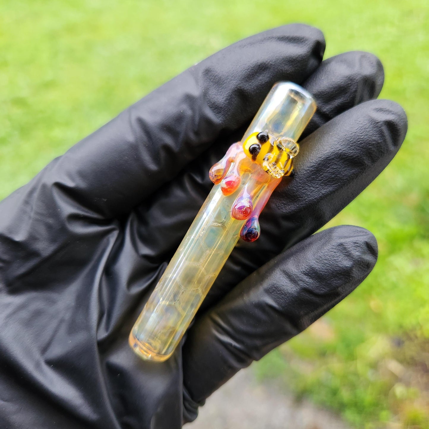 Handcrafted Honey Bee Stick / Bee Pipe / Glass Smoking Pipe / Honey Bee / Smoking Bowl / Honey Drip / Glass Art