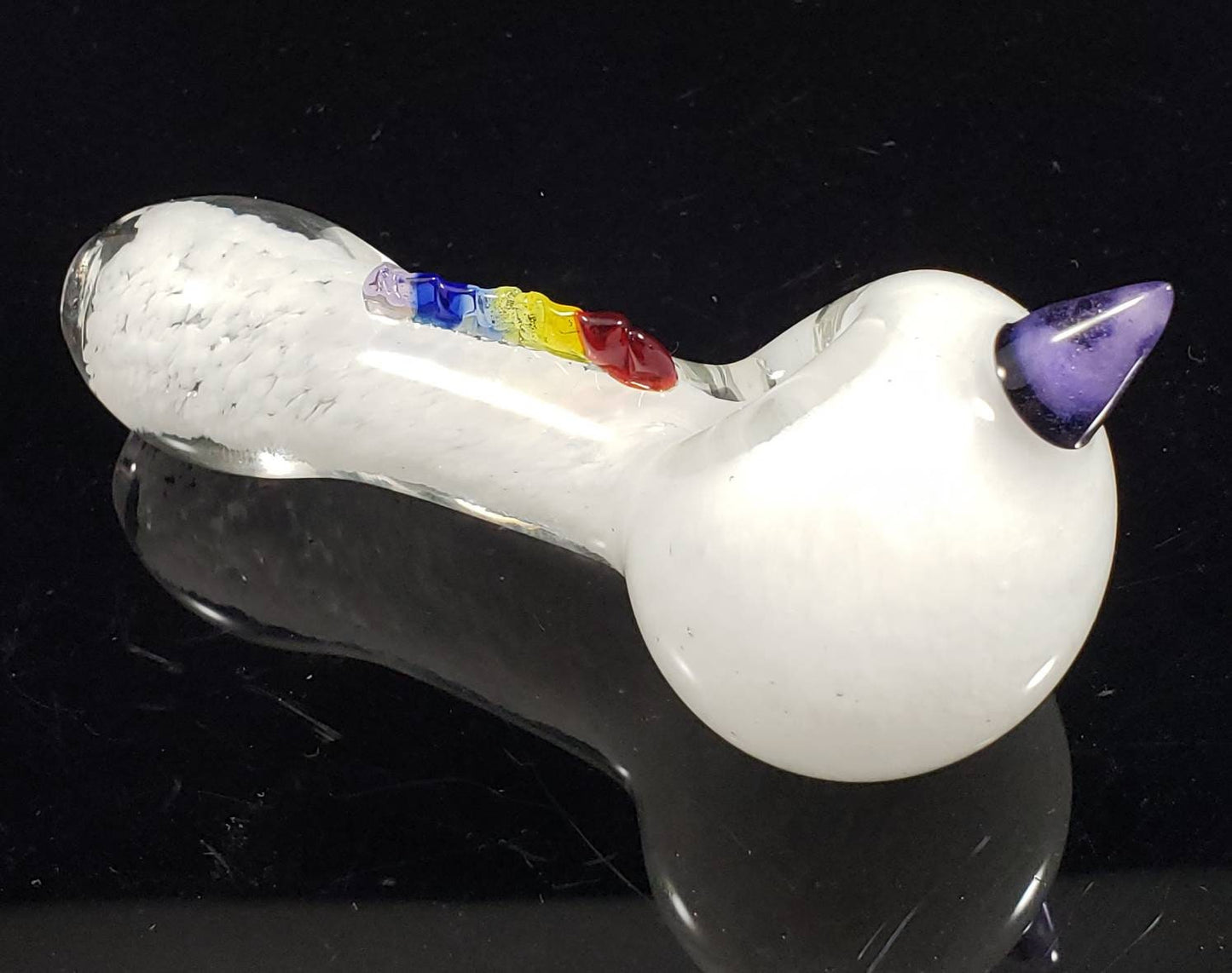 Unicorn Glass Pipe / Unicorn Bowl / Glass Pipe / Smoking Bowl / White / Green / Purple / Pride / Rainbow