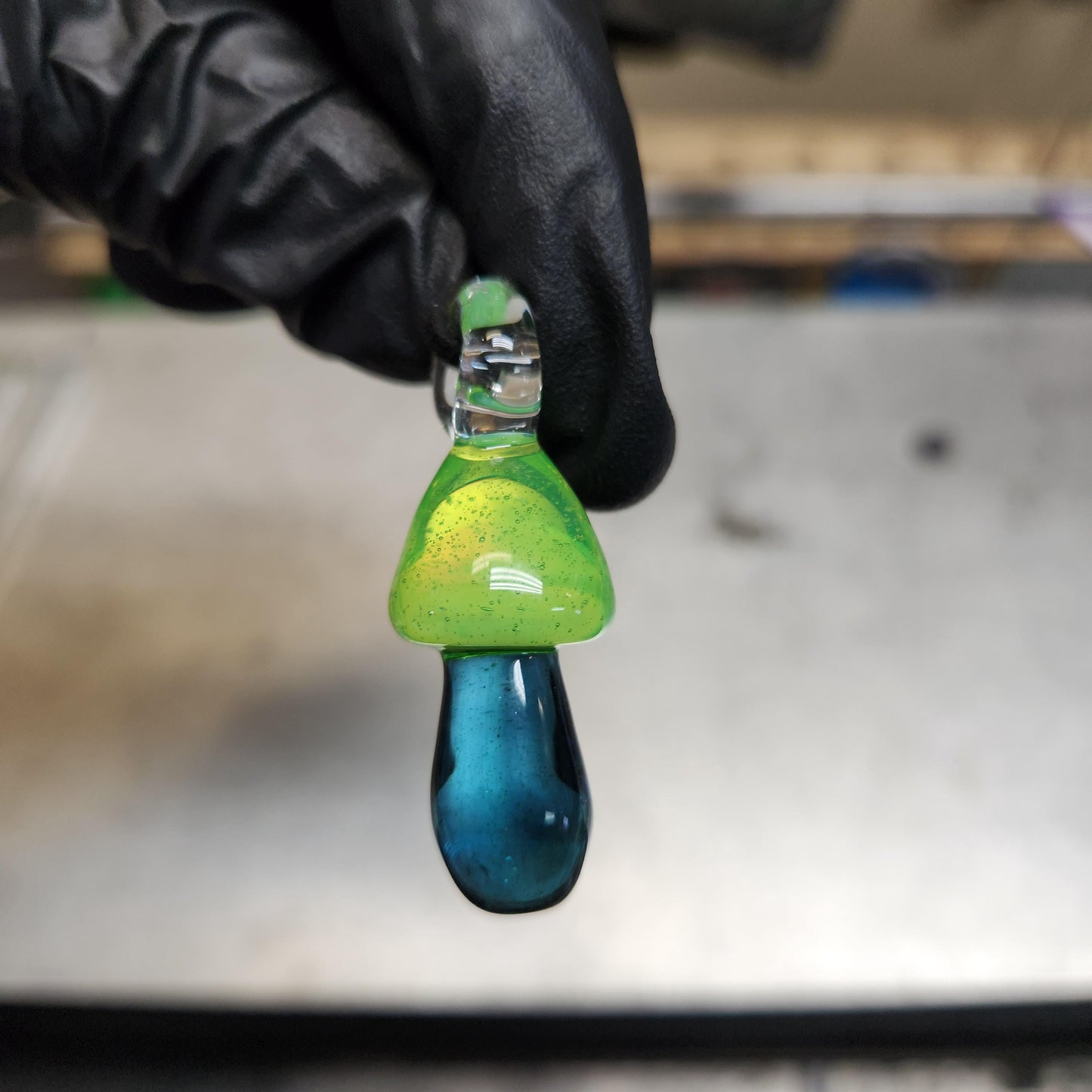 Custom Mushroom Pendant – Build Your Own Color Combo! Rainbow Cap & Stem Options – Handmade Glass Charm on Suede Necklace