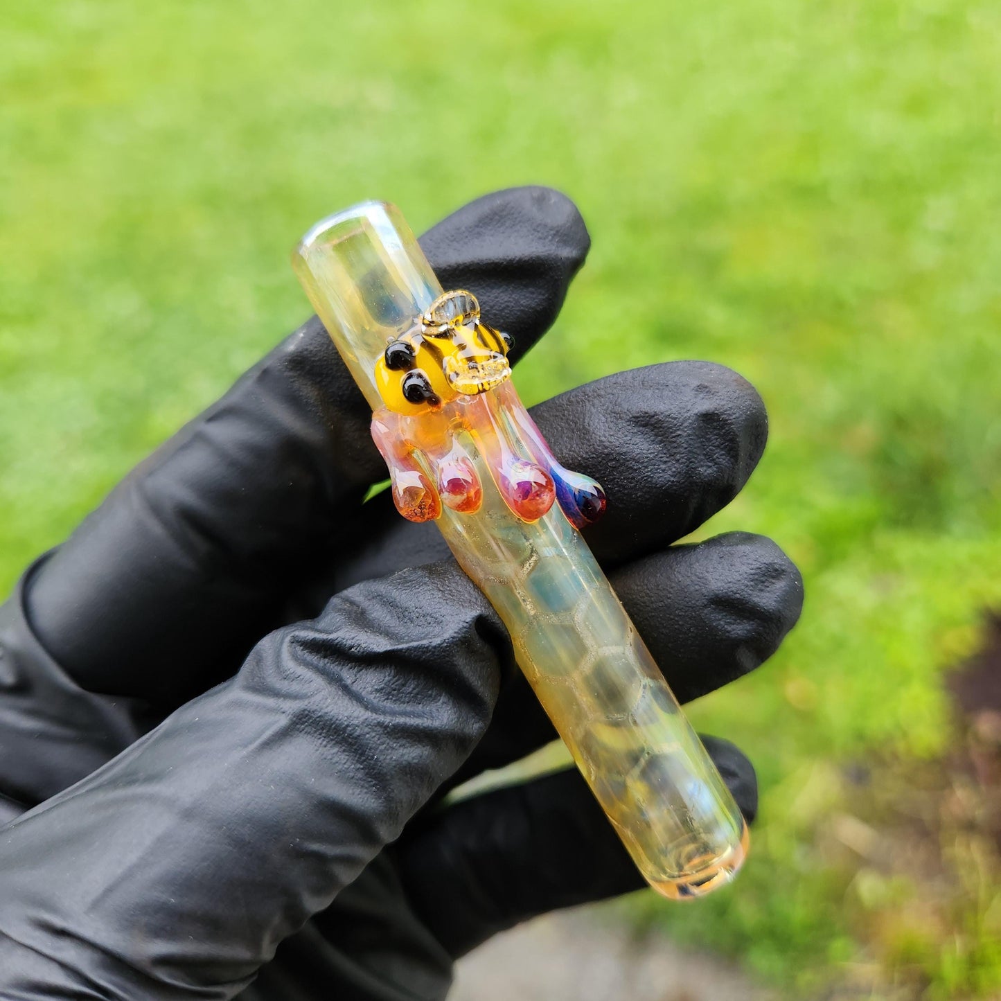 Handcrafted Honey Bee Stick / Bee Pipe / Glass Smoking Pipe / Honey Bee / Smoking Bowl / Honey Drip / Glass Art