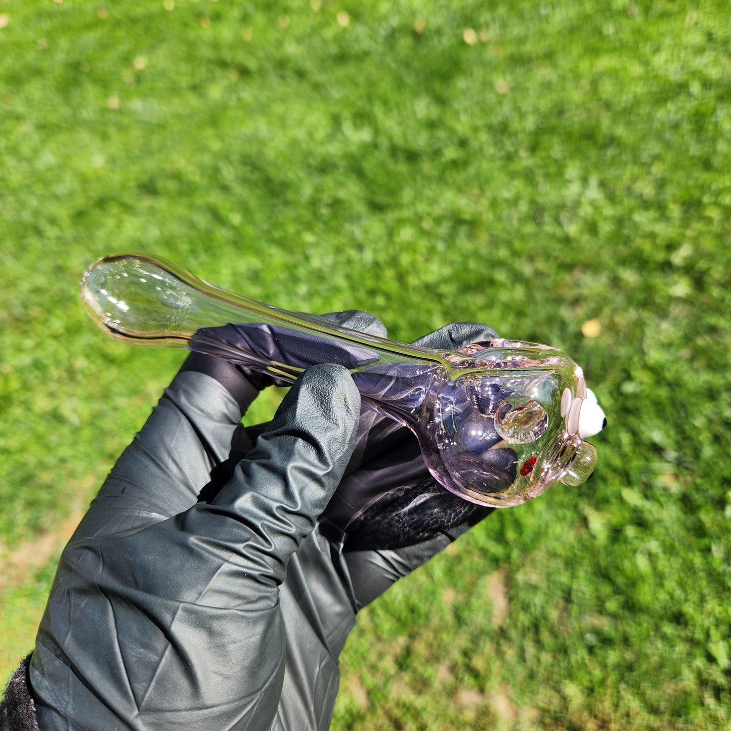 Pink Pig Glass Pipe – 4” Cute Animal Hand Pipe with Pig Face – Kawaii Glass – Handmade Piggy Smoking Pipe – Fun Animal Pipe Gift