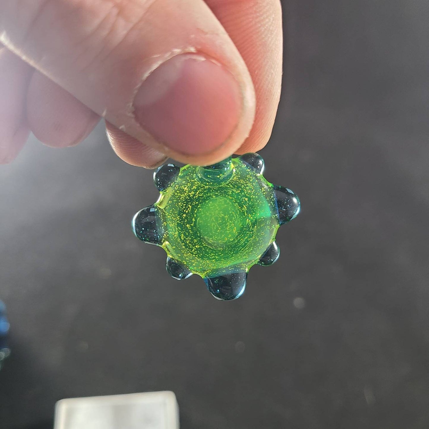 Space Galaxy Opal Necklace /Glass Pendant / Green Blue Glass / Sparkle Glass / Universe / Stars / Jewelry / Art
