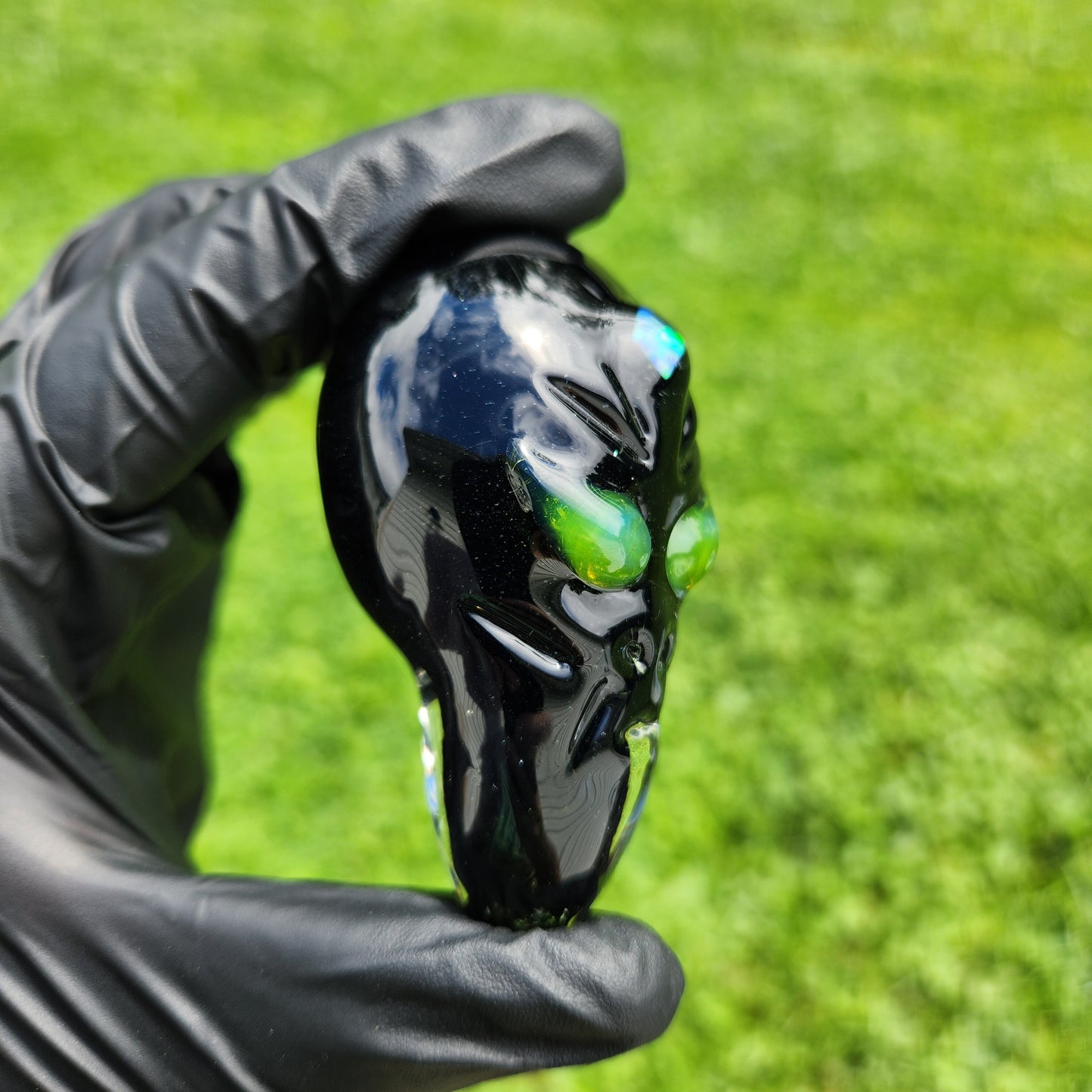 Alien Head Pipe / Galaxy Black Glass / Alien Glass / Space Galaxy / UFO / Ancient Aliens / Smoking Bowl