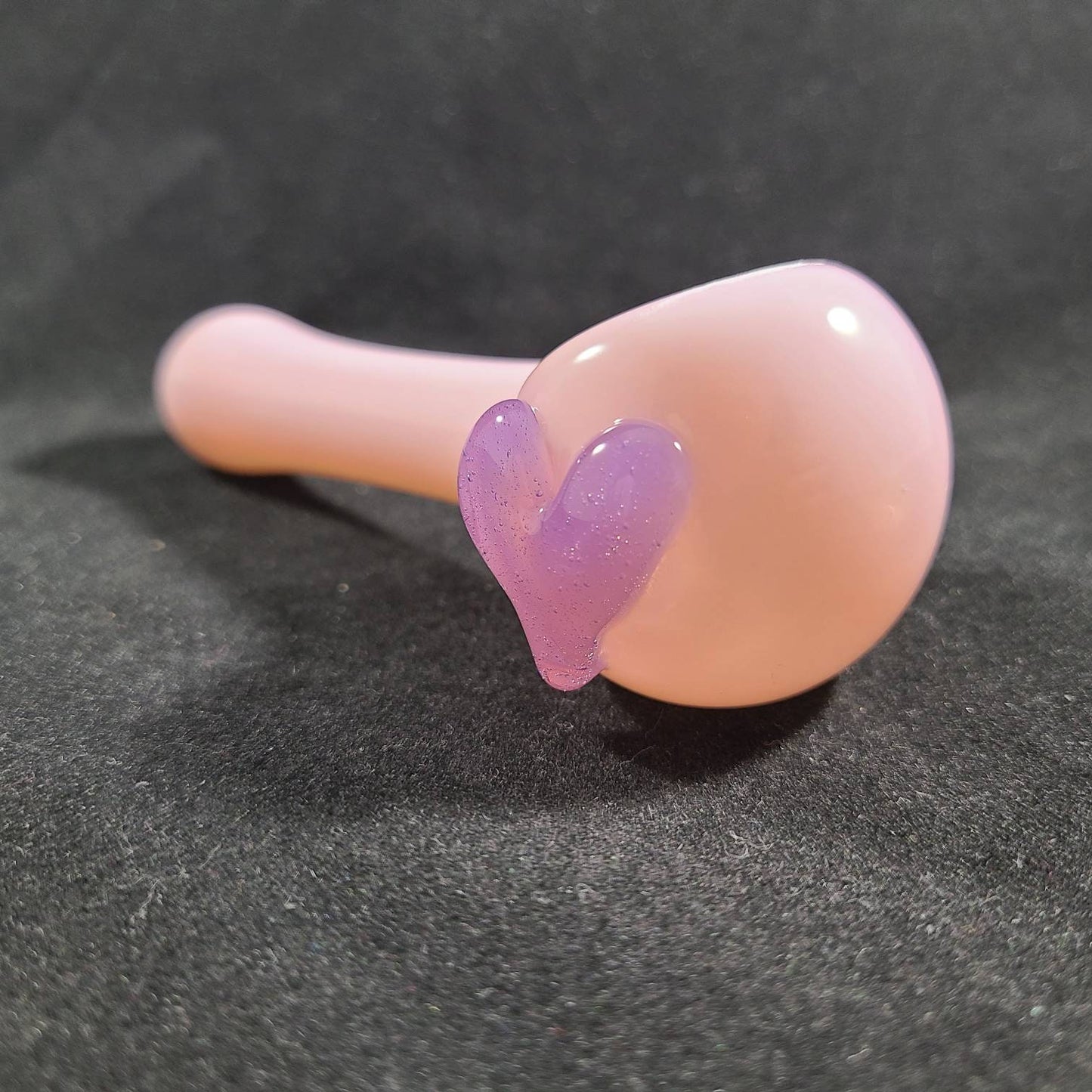 Purple Heart Pipe / Pink Glass Smoking Bowl / Valentine / Love / Girly