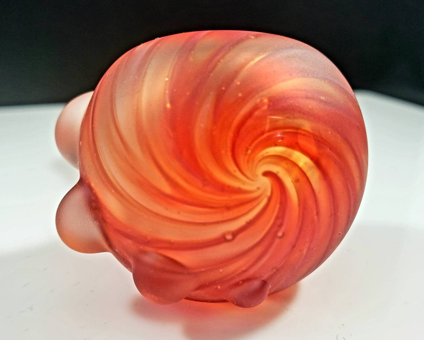 Red Sandblasted Glass Pipe / Red Bowl / Sandblasted Glass Pipe / Smoking Bowl / Sandblasted / Red