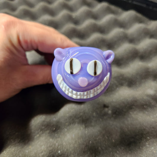 Cheshire Cat Pipe / Glass Smoking Pipe / Kitty / Animal / Pet / Wonderland / Smoking Bowl / Purple / Pink / Pink Pipe / Alice