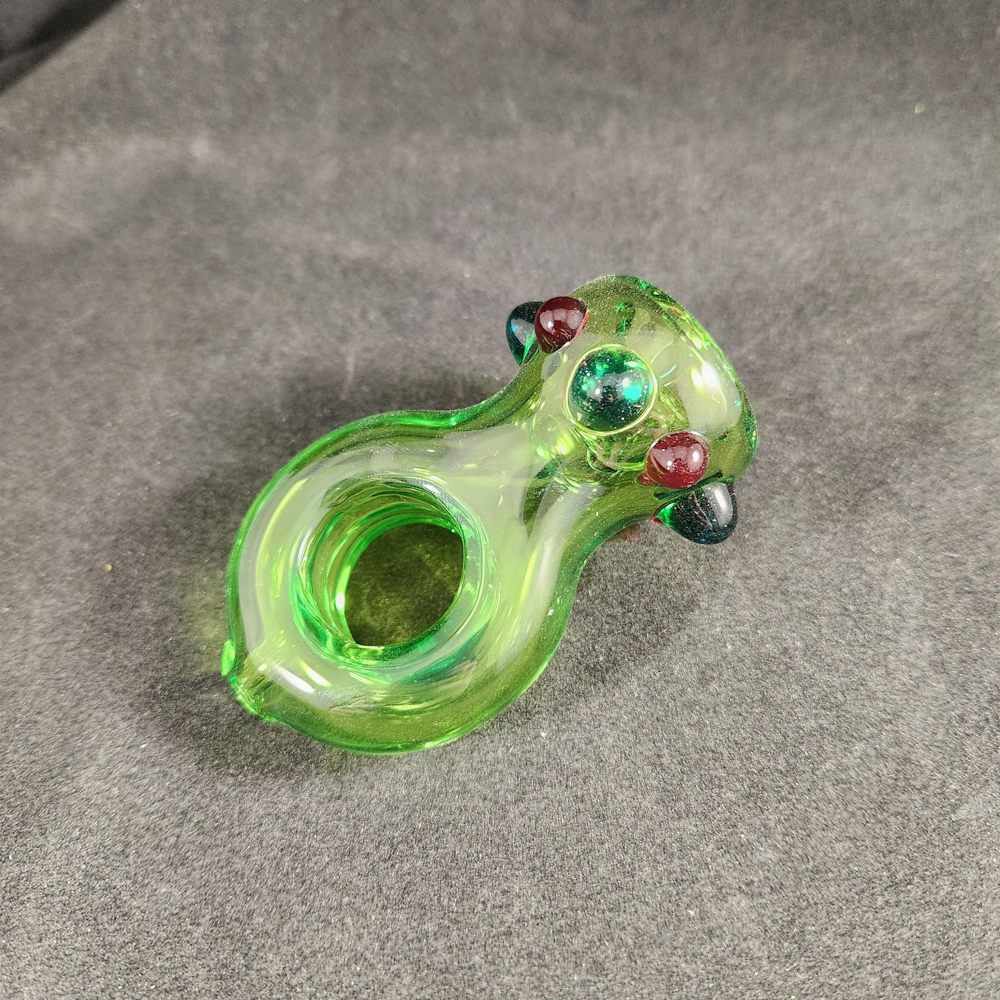 Promise Ring Glass Pipe – Pink Ring Shape with Rainbow Dots – 1” Finger Hole, Only Smoke With You, Couple’s Glass Art
