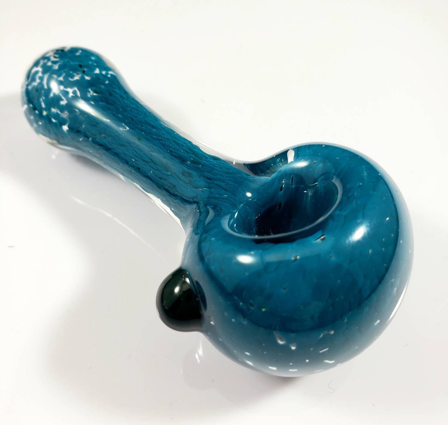 Blue Spruce Glass Frit Pipe / Blue Frit Bowl / Glass Pipe / Smoking Bowl / Blue / Teal