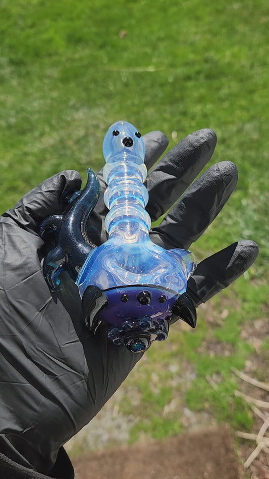 Hellstar Horned Relic Glass Pipe – Nebula Worm Pipe w/ Cosmic Attachment